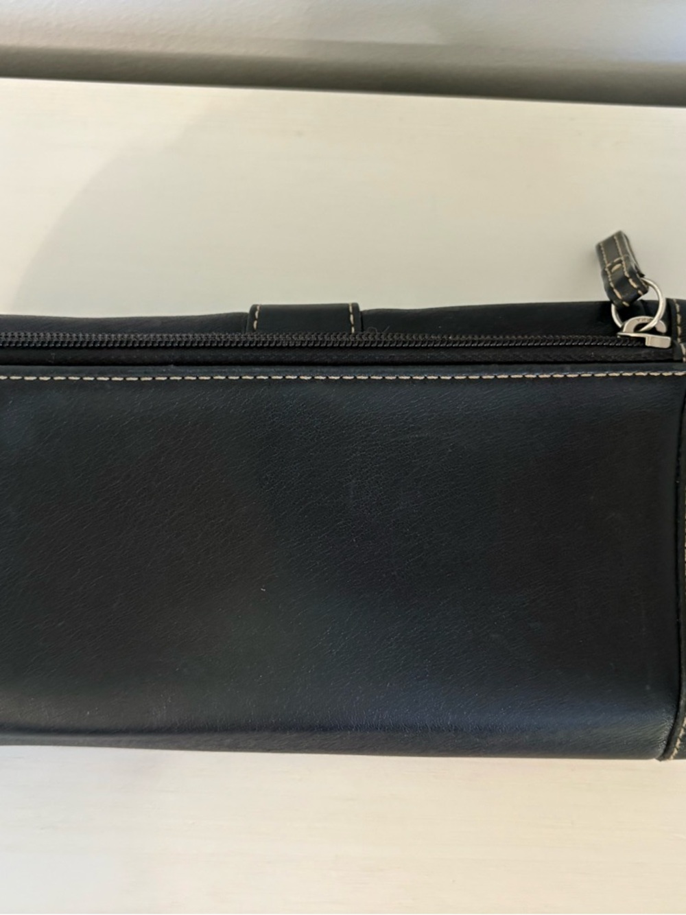 COACH Vintage Soho Buckle Trifold Wallet | Black Leather Contrast Stitch Y2K - Picture 5 of 7